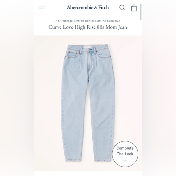 Emma Chamberlain Abercrombie & Fitch Limited Edition High Rise Mom Jeans - Picture 1 of 4